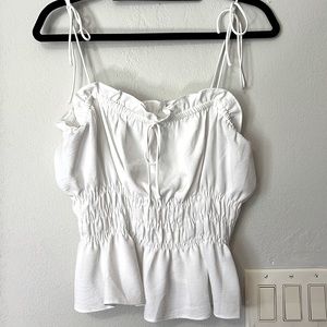 Topshop corset peplum tie strap cami